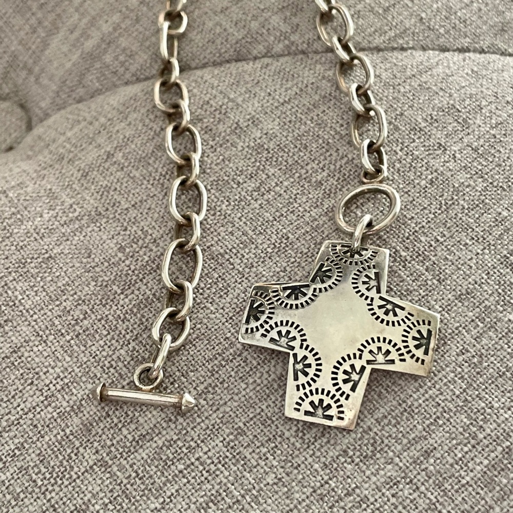 Silpada Silver Cross Pendant Chain Necklace